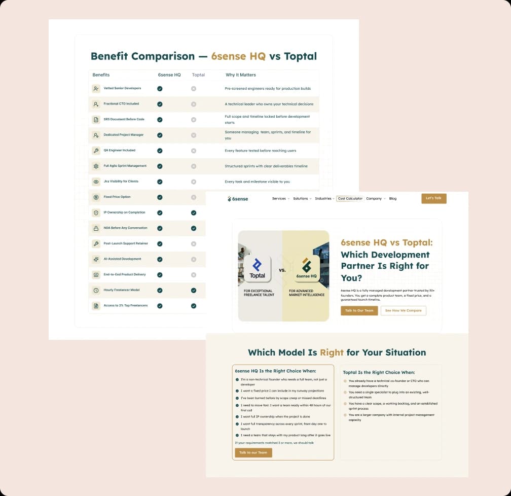 6sense HQ vs Toptal comparison