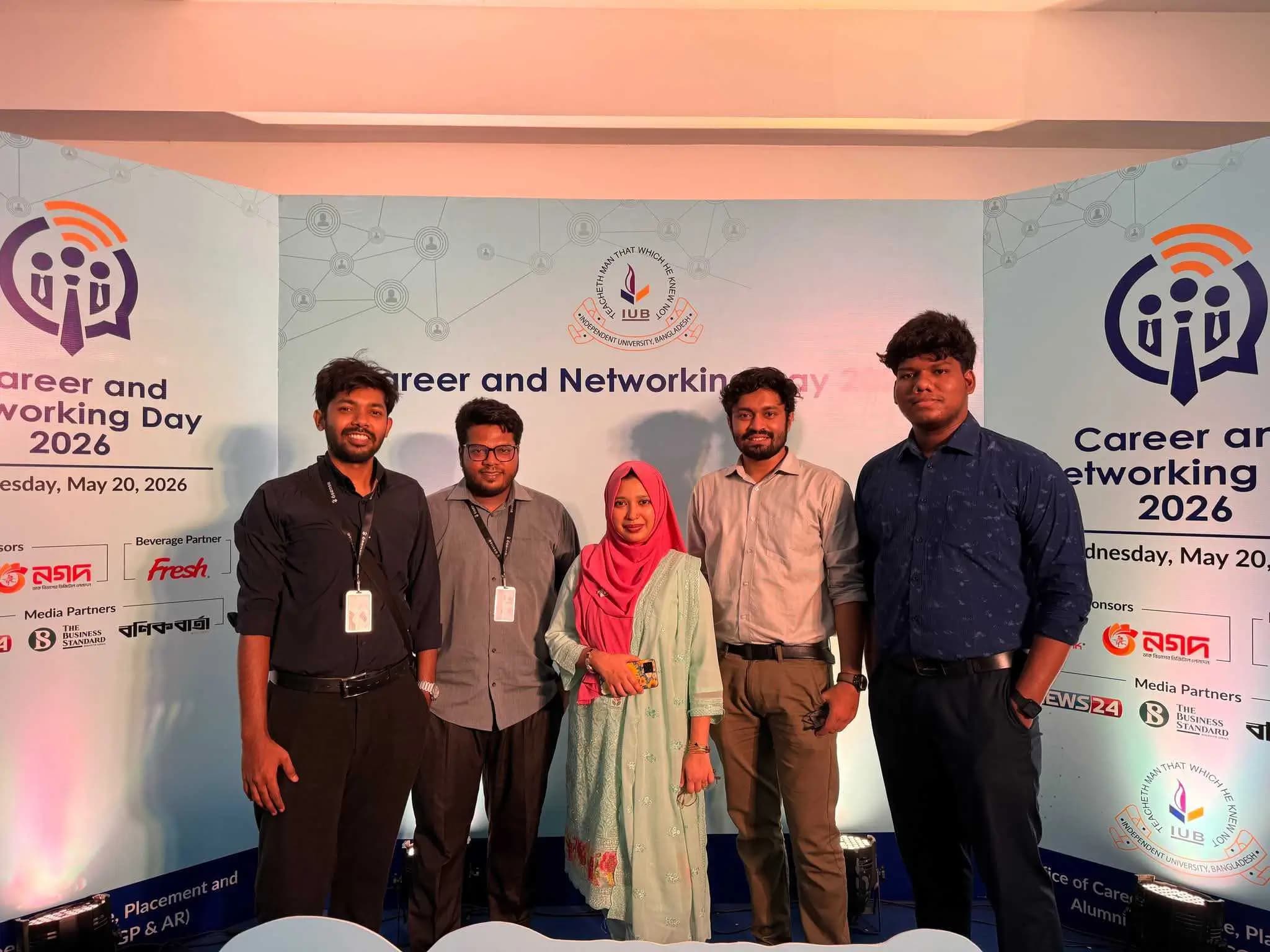 Five 6sense HQ team members attending IUB Career and Networking Day 2026.