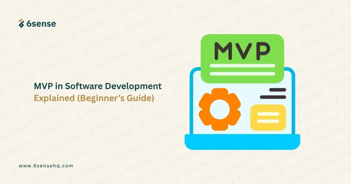 A beginner's guide header for an MVP in software development, featuring an illustration of a laptop with an MVP tag.