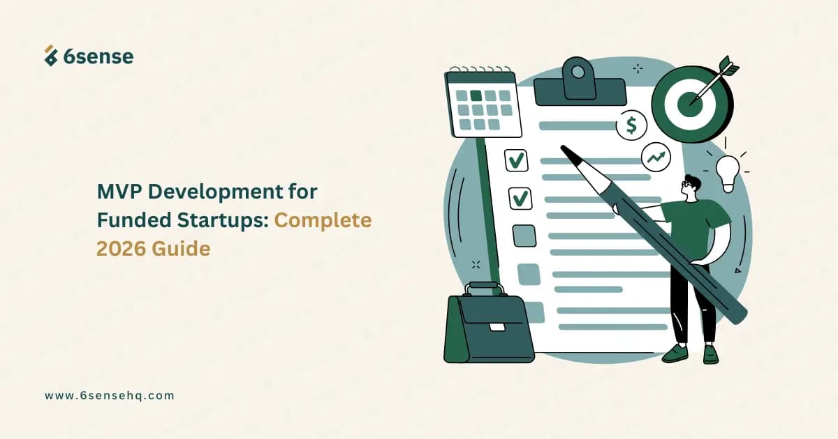 MVP development for funded startups 2026 guide with roadmap, checklist, and investor milestone illustration