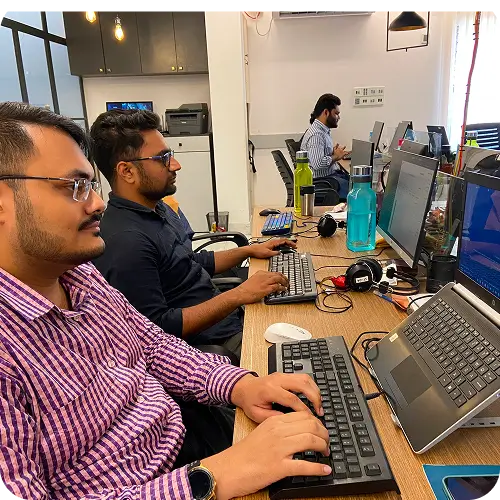 Staff augmentation team collaborating with an in-house product team